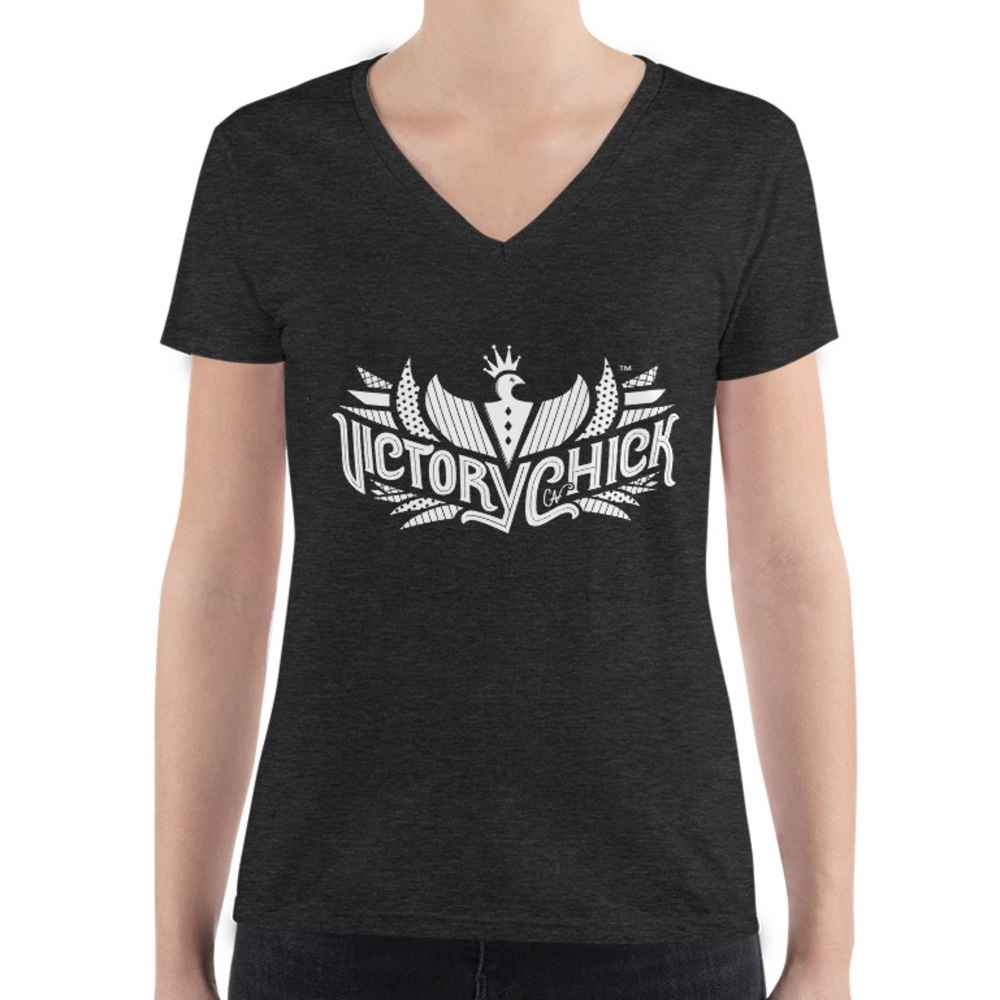 Victory Chick® Graphic V-Neck T-Shirt / Size L